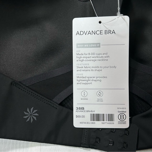 Athleta Advance Bra Black NWT Adjustable Size 38B - Picture 9 of 12